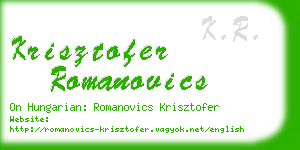 krisztofer romanovics business card